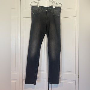 Black wash low rise skinny jeans